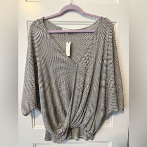 Eri+Ali Anthropologie  Faux Wrap V-Neck Women's Top Size Large